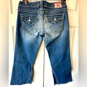 True Religion Disco Joey Big T Crop Jeans Size 28
